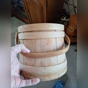 Antique Rustic Wooden Sugar Bucket